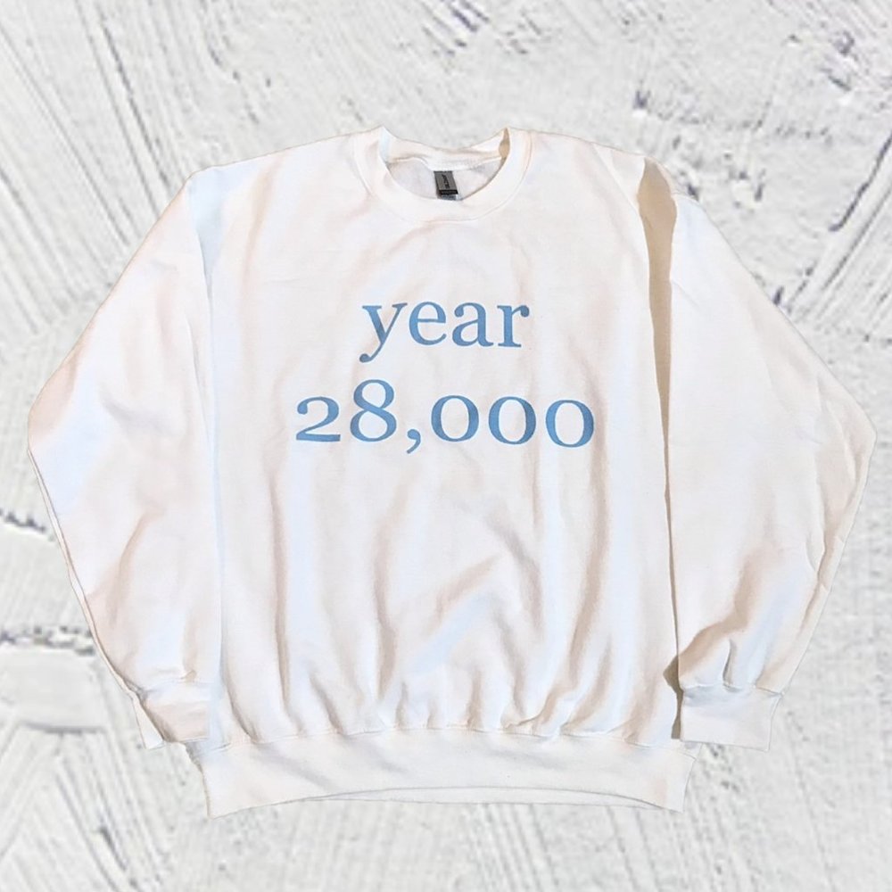 Y28K University Crewneck Sweater (White/Blue)